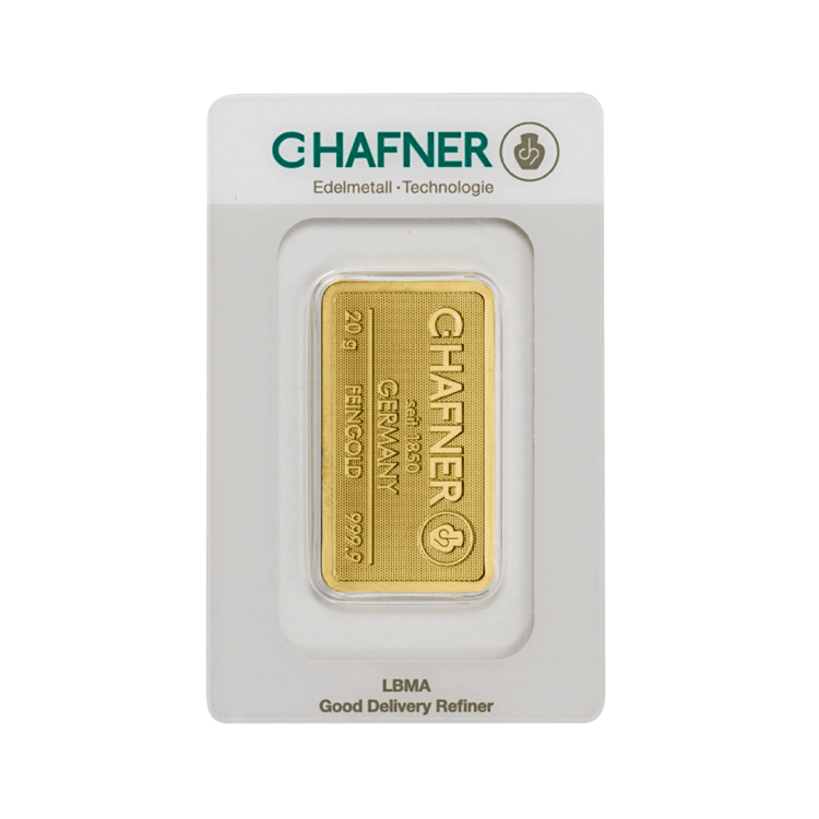 20 gram goudbaar C. Hafner