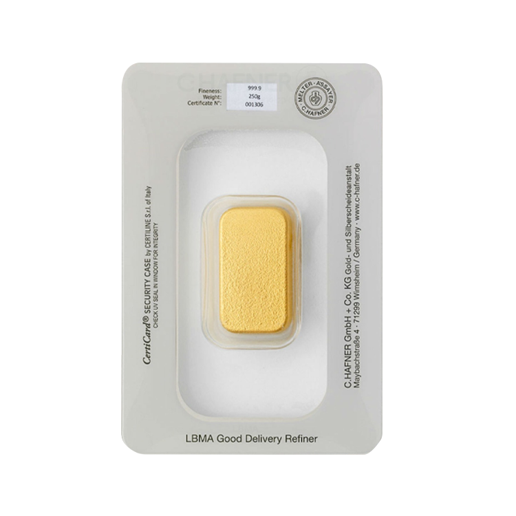 250 gram goudbaar C. Hafner