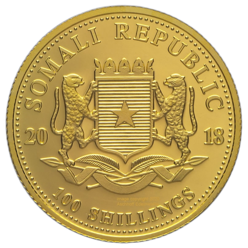 1/10 Troy ounce gouden munt Somalische Olifant