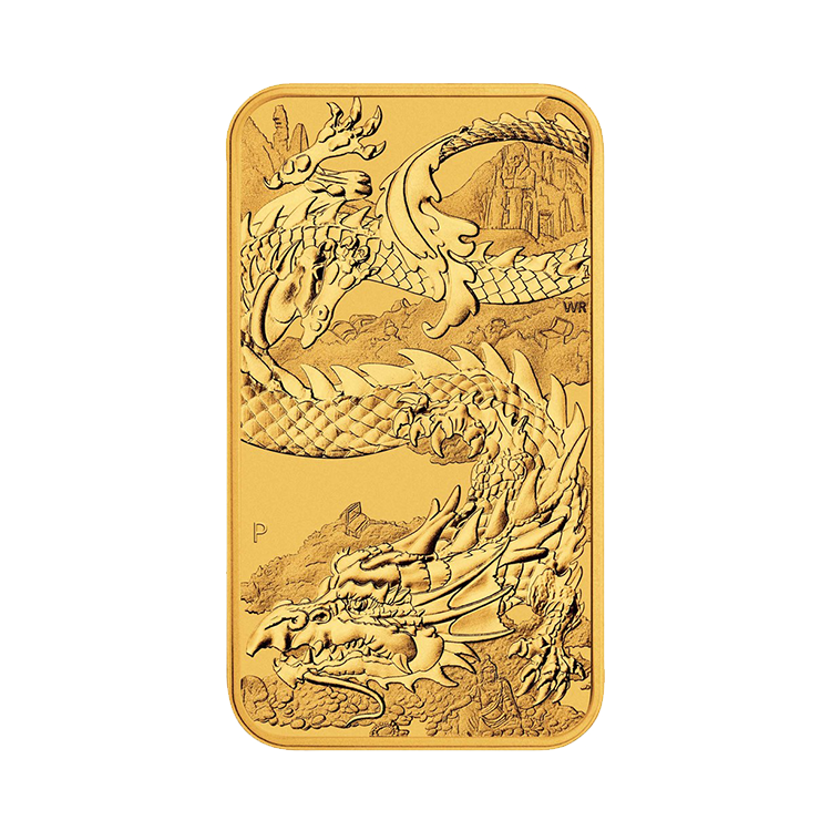 1 troy ounce gouden Rectangular Dragon muntbaar