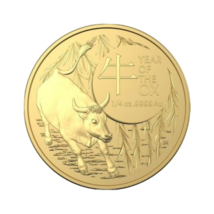 1/4 troy ounce gouden munt Lunar RAM serie