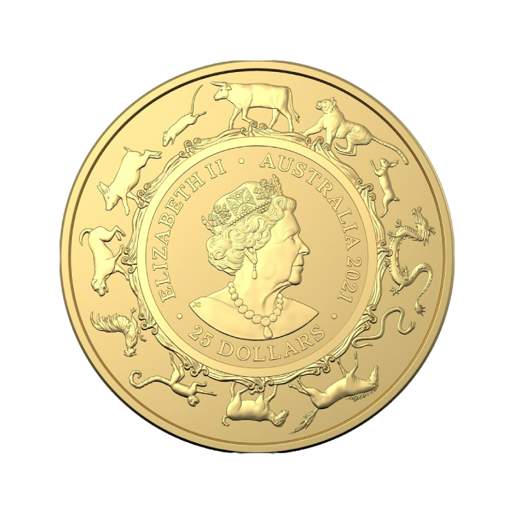 1/4 troy ounce gouden munt Lunar RAM serie