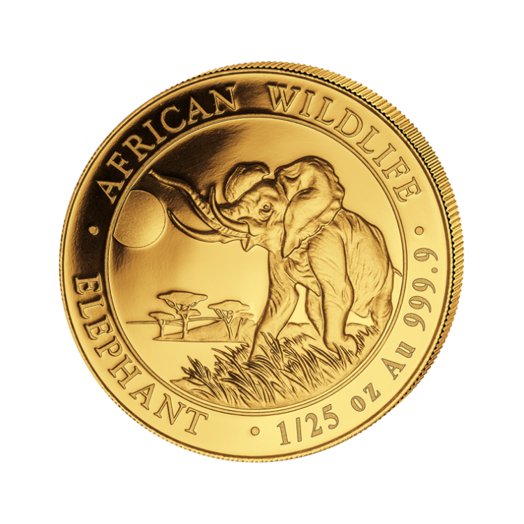 1/25 Troy ounce gouden munt Somalische Olifant