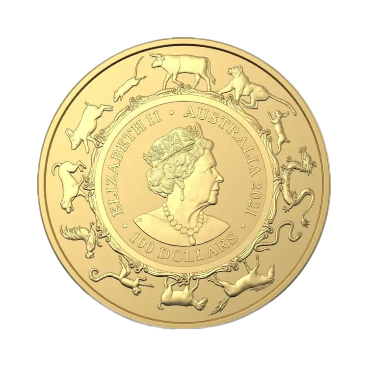 1 troy ounce gouden munt Lunar RAM serie