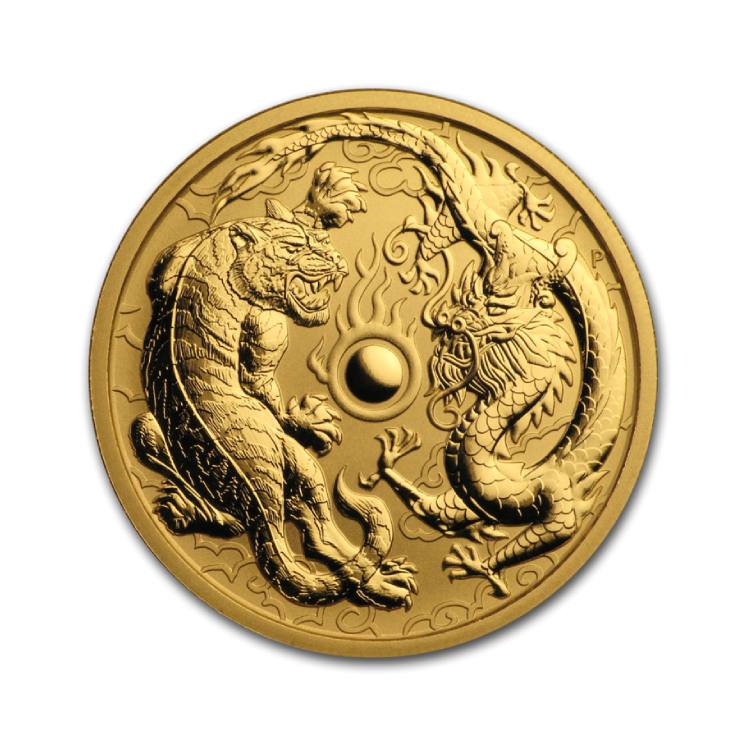 2 troy ounce gouden munt dubbele dragon