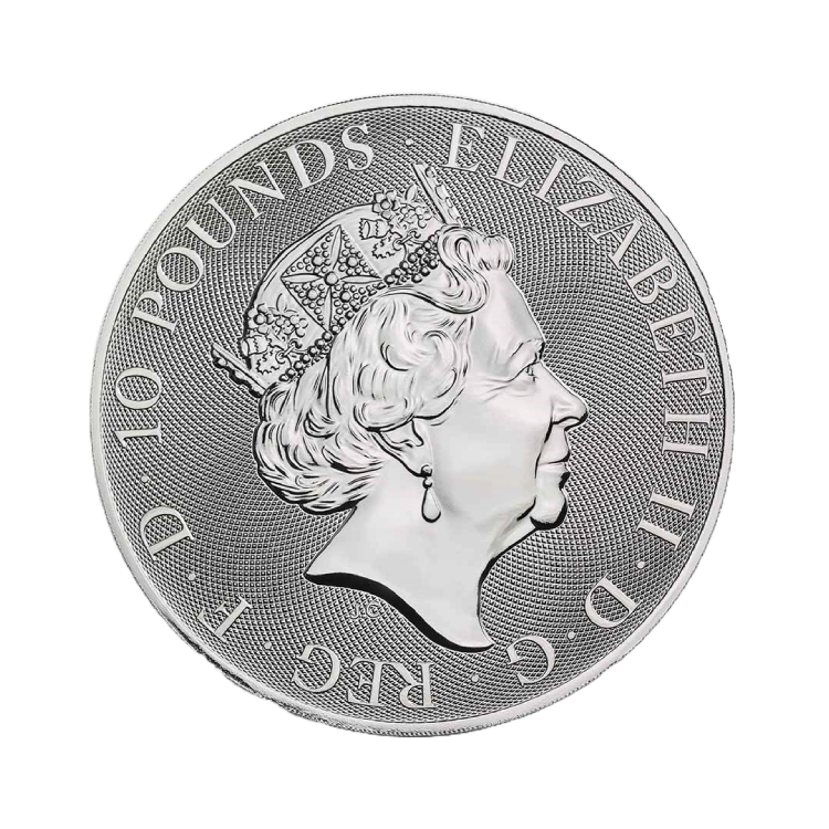 10 troy ounce zilveren Queen’s Beasts munt