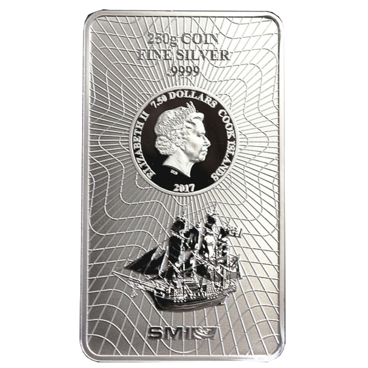250 gram zilveren Cook Islands muntbaar