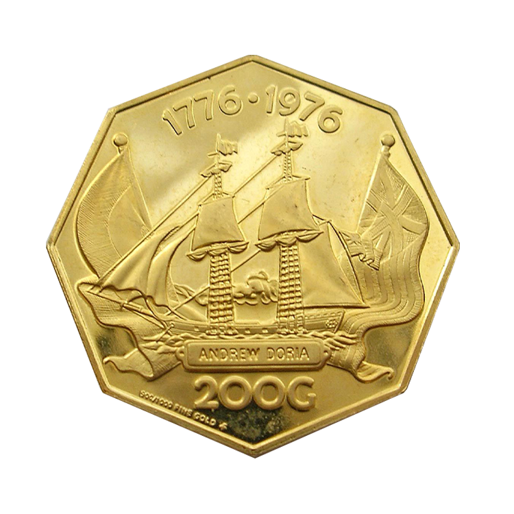 Gouden 200 gulden Nederlandse Antillen munt (1976-1977)