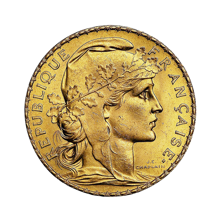 Gouden Vreneli 20 Frank munt (Zwitserland, Frankrijk of België)