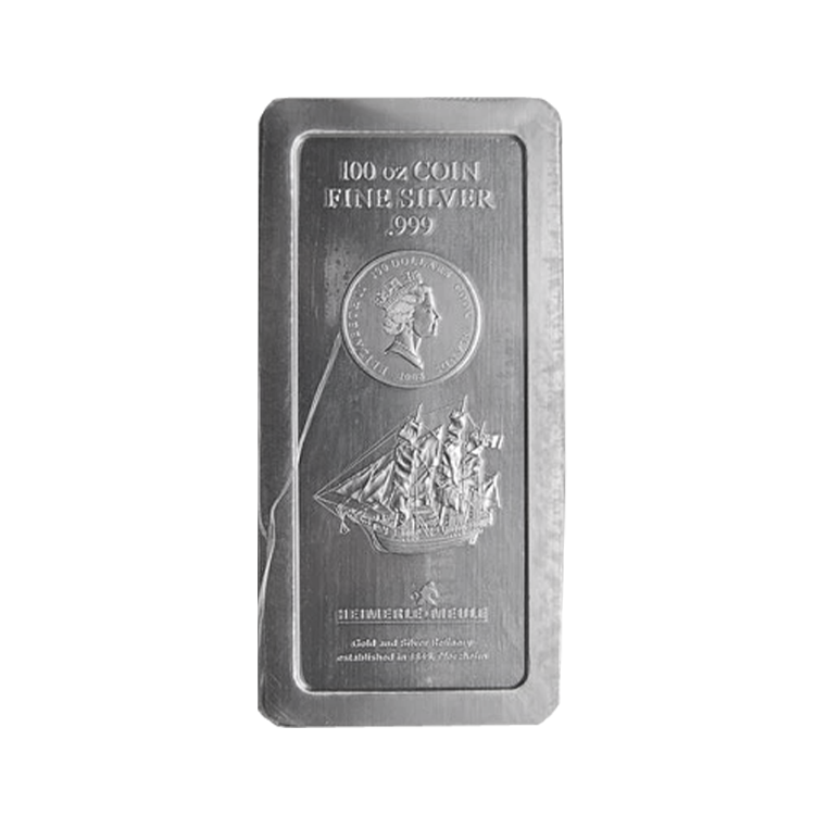 100 troy ounce zilveren Cook Islands muntbaar