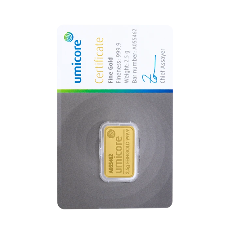Goudbaar 2.5 gram Umicore