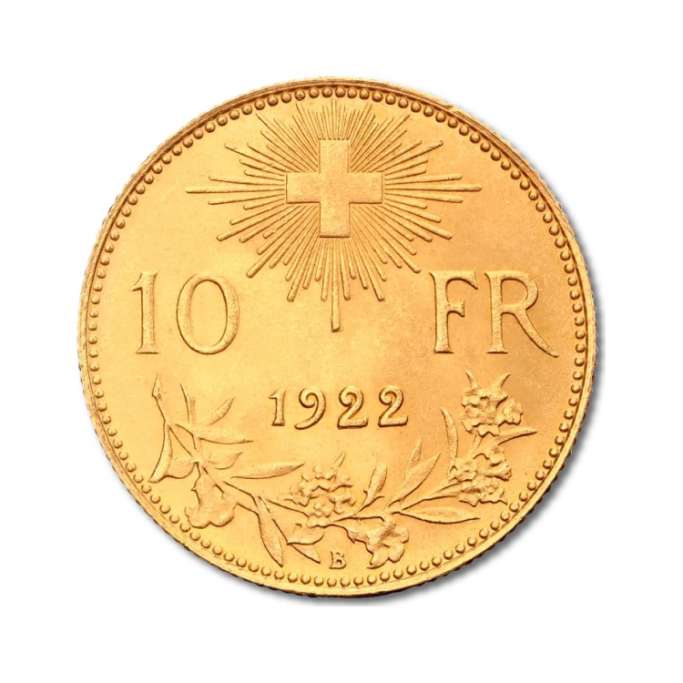 Gouden Zwitserse 10 Francs