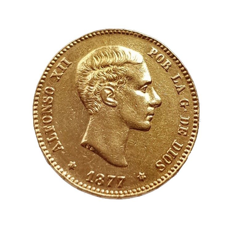 Spaanse gouden 25 Pesetas munt