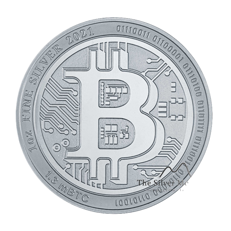1 troy ounce zilveren munt Bitcoin 2021