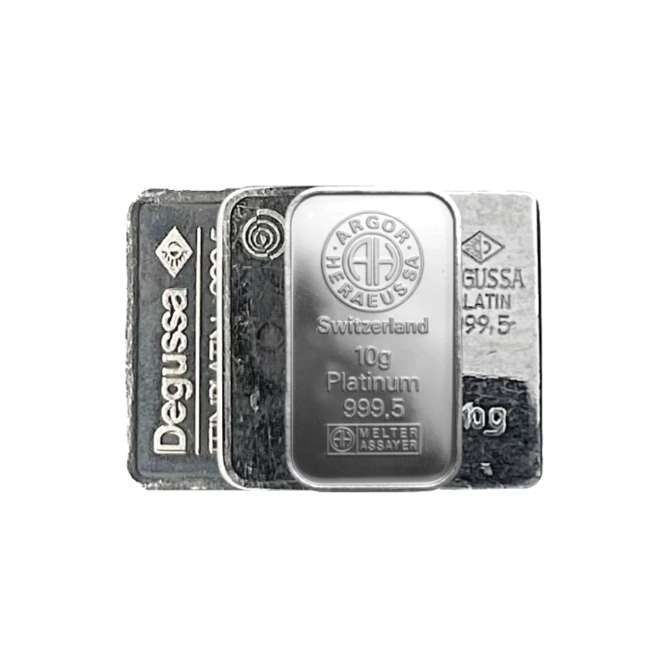 10 gram platinabaar diverse producenten