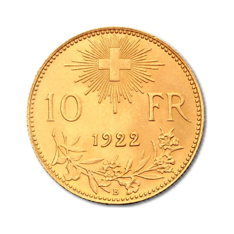 Gouden Zwitserse 10 Francs