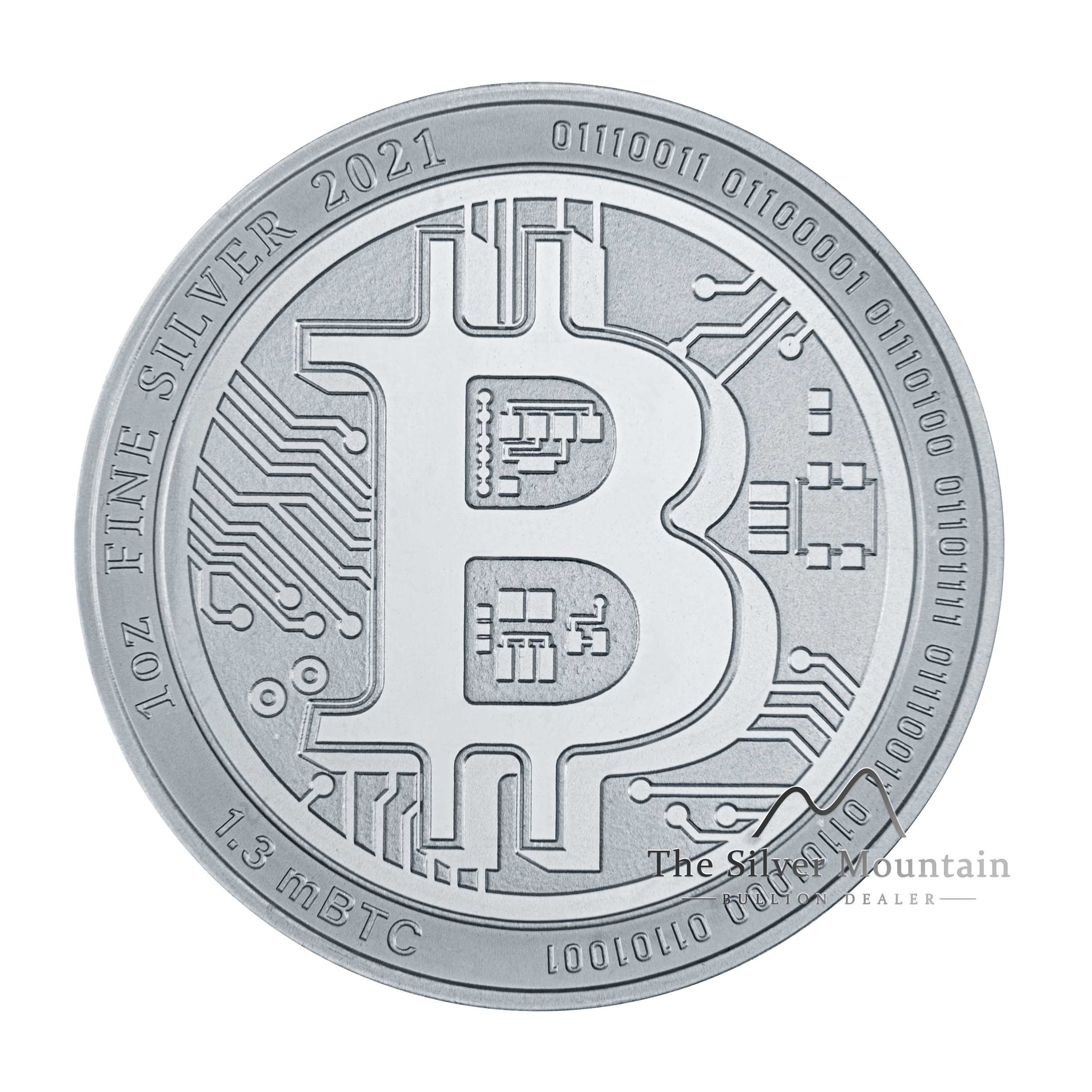 1 troy ounce zilveren munt Bitcoin 2021